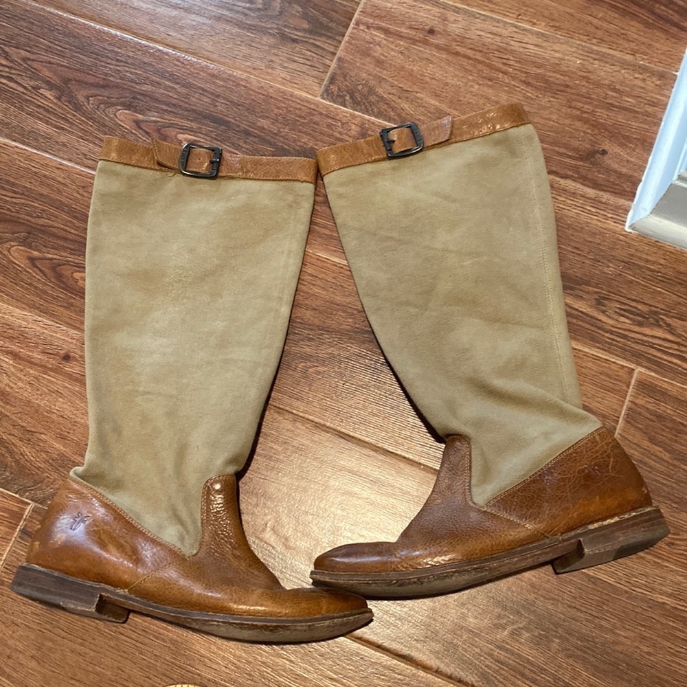 Frye Tall Canvas Boots
